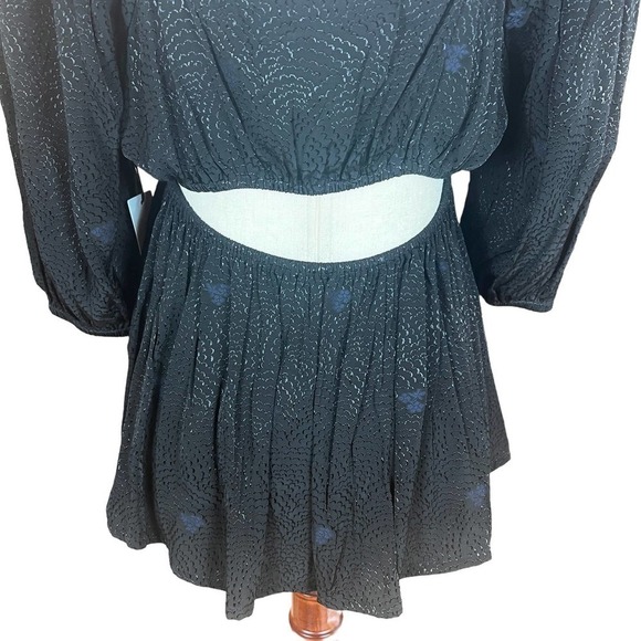 TREASURE & BOND SQUARE‎ NECK PUFF SLEEVE HIGH-LOW BLOUSE BLACK SIZE M NWT - Picture 10 of 16